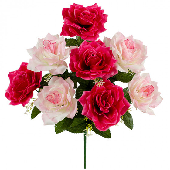 Искусственные цветы букет куст розы крупный, 55см  207 изображение 10