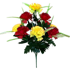 Штучні квіти букет гвоздичок двохкольорових,  46см 0172 зображення 4234