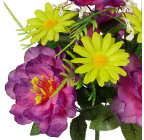 Искусственные цветы букет пион фиолетовый с ромашкой, 35см 7/Р изображение 2