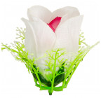 Искусственные цветы букет роза бутон с кружевной розеткой, 56см  749 изображение 5