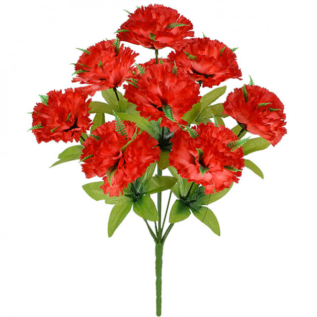 Искусственные цветы букет гвоздика 9-ка Елочка, 41см  9201 изображение 3456
