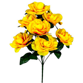 Штучні квіти букет рози Атлас 7-ка, 42см 9217 зображення 4637
