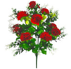 Искусственные цветы букет бархатные гвоздики с зеленью, 50см  9192 изображение 1