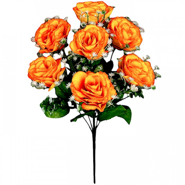 Искусственные цветы букет розы в розетке, 45см  9193 изображение 4628