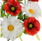 Искусственные цветы букет мак с ромашками, 50см  831 изображение 2