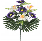 Искусственные цветы букет герберы атласной с ирисом, 49см  0139/Р изображение 1