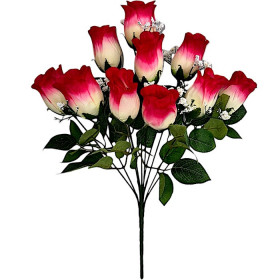 Штучні квіти букет бутони троянди з кашкою, 47см 310 зображення 177
