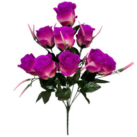 Искусственные цветы букет розы крупные с прожилками в бутоне, 70см  1029 изображение 4290