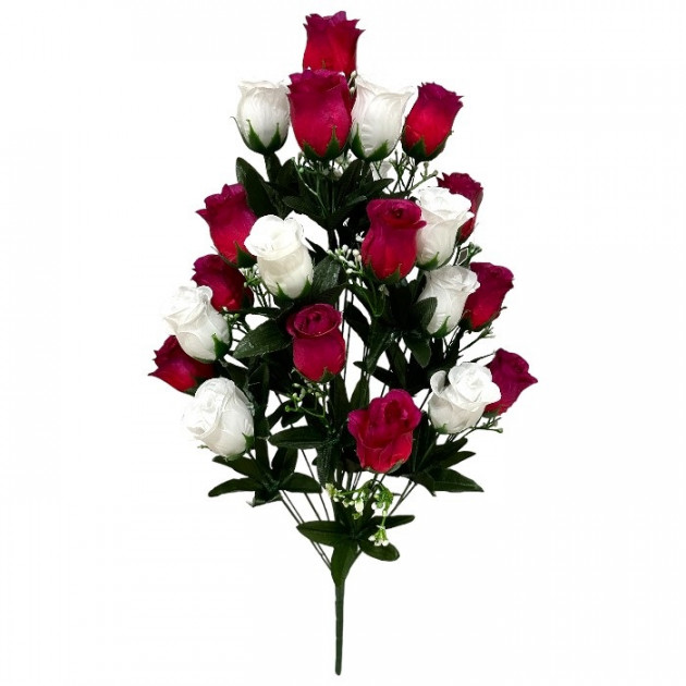 Штучні квіти букет бутонів троянд Білий принц, 73см 1031 зображення 4291