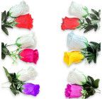 Искусственные цветы букет бутоны роз Белый принц, 73см  1031 изображение 2