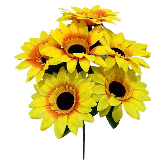 Искусственные цветы букет подсолнухи полевые, 46см  8070 изображение 2