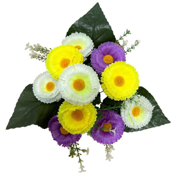 Искусственные цветы букет маргаритка Тройка, 36см  8078 изображение 2