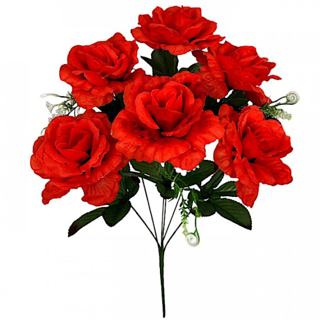 Штучні квіти букет троянди об'ємні, 50см 8080 зображення 4471