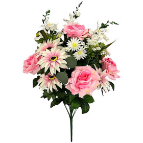 Штучні квіти букет мікс троянди, айстри, альстромерії, 65см 332/Р зображення 4587