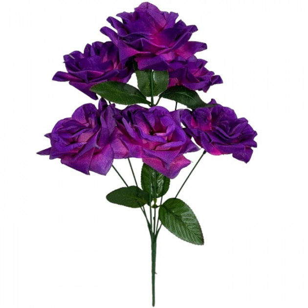 Штучні квіти букет троянда святкова бузкова, 45см 0065/Р зображення 4395