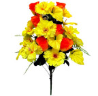 Искусственные цветы букет калл с гибискусом и бутонами, 62см 0183/Р изображение 1