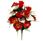 Искусственные цветы букет роз с каллами и бутонами, 63см 0182/Р изображение 1