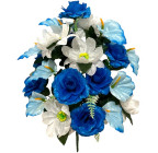 Искусственные цветы букет калл с розами и кувшинками, 63см 0180/Р изображение 1
