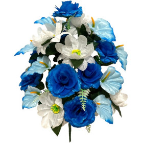 Искусственные цветы букет калл с розами и кувшинками, 63см 0180/Р изображение 4280