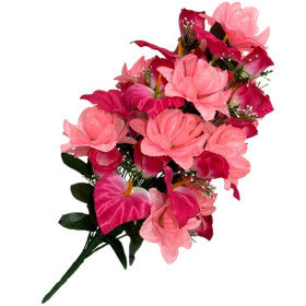 Искусственные цветы букет микс каллы с бутонами и розами, 65см  0189 изображение 4641