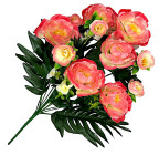 Искусственные цветы букет пионы атласные, 59см  7096 изображение 1