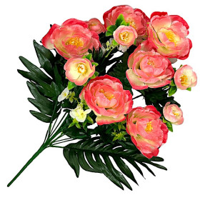 Искусственные цветы букет пионы атласные, 59см  7096 изображение 3840