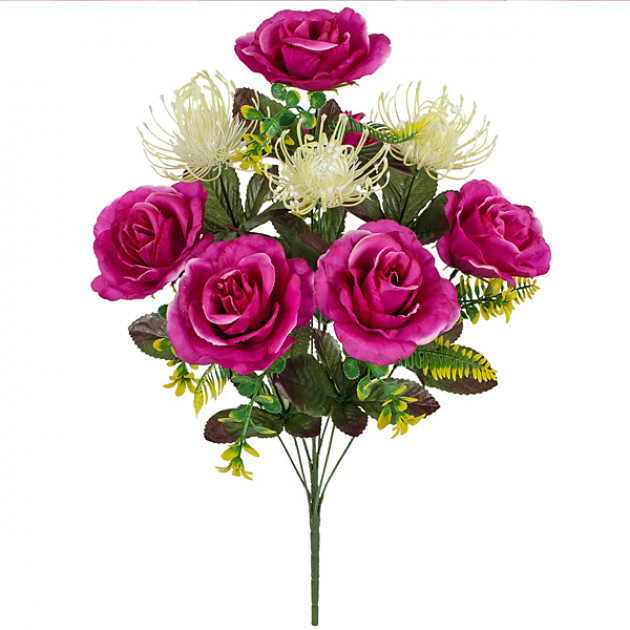 Штучні квіти букет троянди, артишоки, 60см 5019 зображення 3602