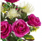 Искусственные цветы букет розы, артишоки , 60см  5019 изображение 2