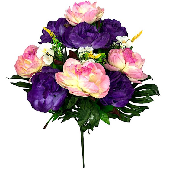 Искусственные цветы букет пионов Люкс, 58см  5021 изображение 4