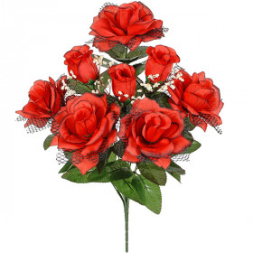 Искусственные цветы букет розы Вуаль, 48см 5/Р изображение 3575