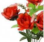 Штучні квіти букет червоних троянд Красуня, 45см 052/Р зображення 2