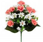 Искусственные цветы букет роз и лилий Прима, 46см  581 изображение 1