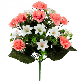 Штучні квіти букет троянд  та лілій Прима, 46см 581 зображення 1792