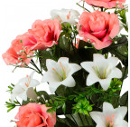 Штучні квіти букет троянд  та лілій Прима, 46см 581 зображення 2