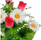 Штучні квіти букет бутони троянд з ромашкою, 47см 194 зображення 2