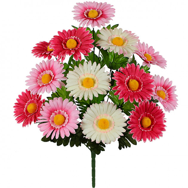 Штучні квіти букет айстри триколірні, 50см 5009 зображення 2454