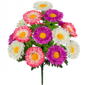 Штучні квіти букет  хризантеми триколірні, 49см 5012 зображення 2257