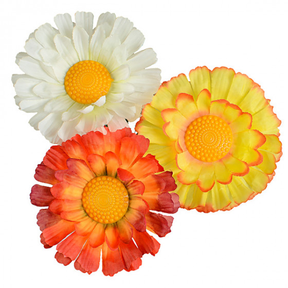 Искусственные цветы букет  хризантемы трехцветные, 49см 5012 изображение 8
