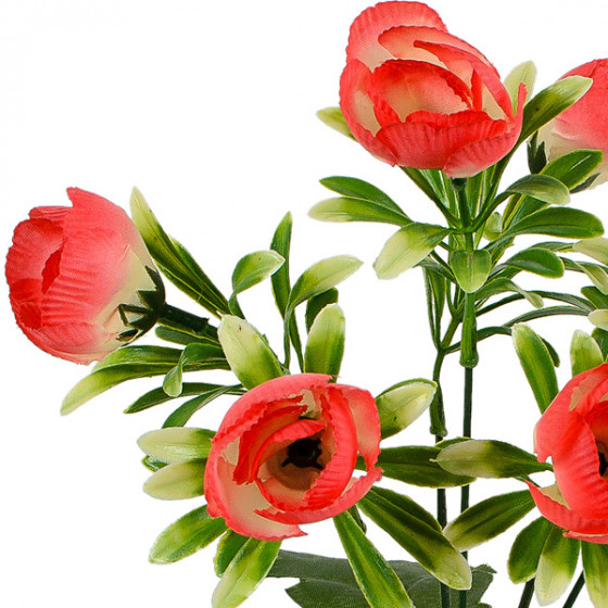 Искусственные цветы букет пионы искусственные с подкустником, 33см 8057 изображение 9