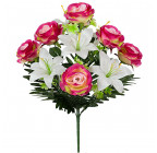Искусственные цветы букет лилий и роз, 57см  771 изображение 2