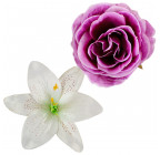 Искусственные цветы букет лилий и роз, 57см  771 изображение 13