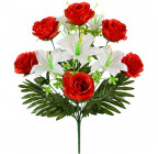 Штучні квіти букет лілій і троянд, 57см 771 зображення 14