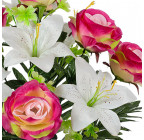 Искусственные цветы букет лилий и роз, 57см  771 изображение 3