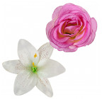 Искусственные цветы букет лилий и роз, 57см  771 изображение 4