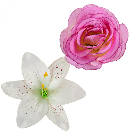 Искусственные цветы букет лилий и роз, 57см  771 изображение 14