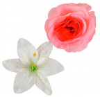 Искусственные цветы букет лилий и роз, 57см  771 изображение 5
