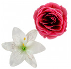 Искусственные цветы букет лилий и роз, 57см  771 изображение 6