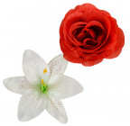Искусственные цветы букет лилий и роз, 57см  771 изображение 9