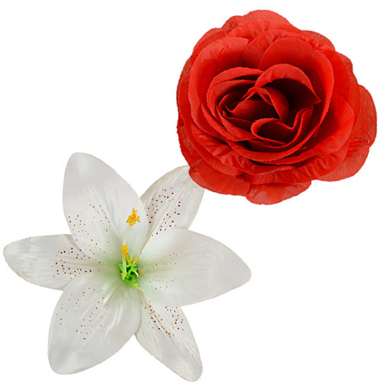 Искусственные цветы букет лилий и роз, 57см  771 изображение 14