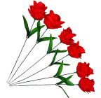 Роза красная на ножке, 44см  Р-22 изображение 2
